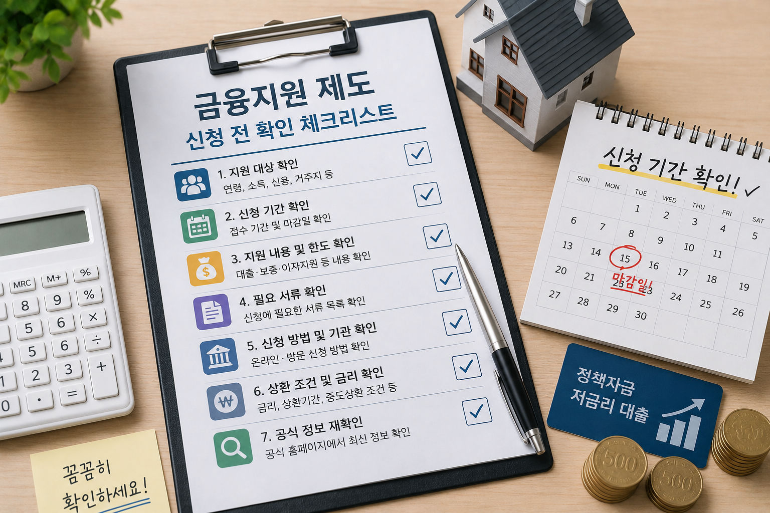 정부 금융지원 제도 신청 전 꼭 확인해야 할 7가지|대상·기간·금리·서류 체크리스트