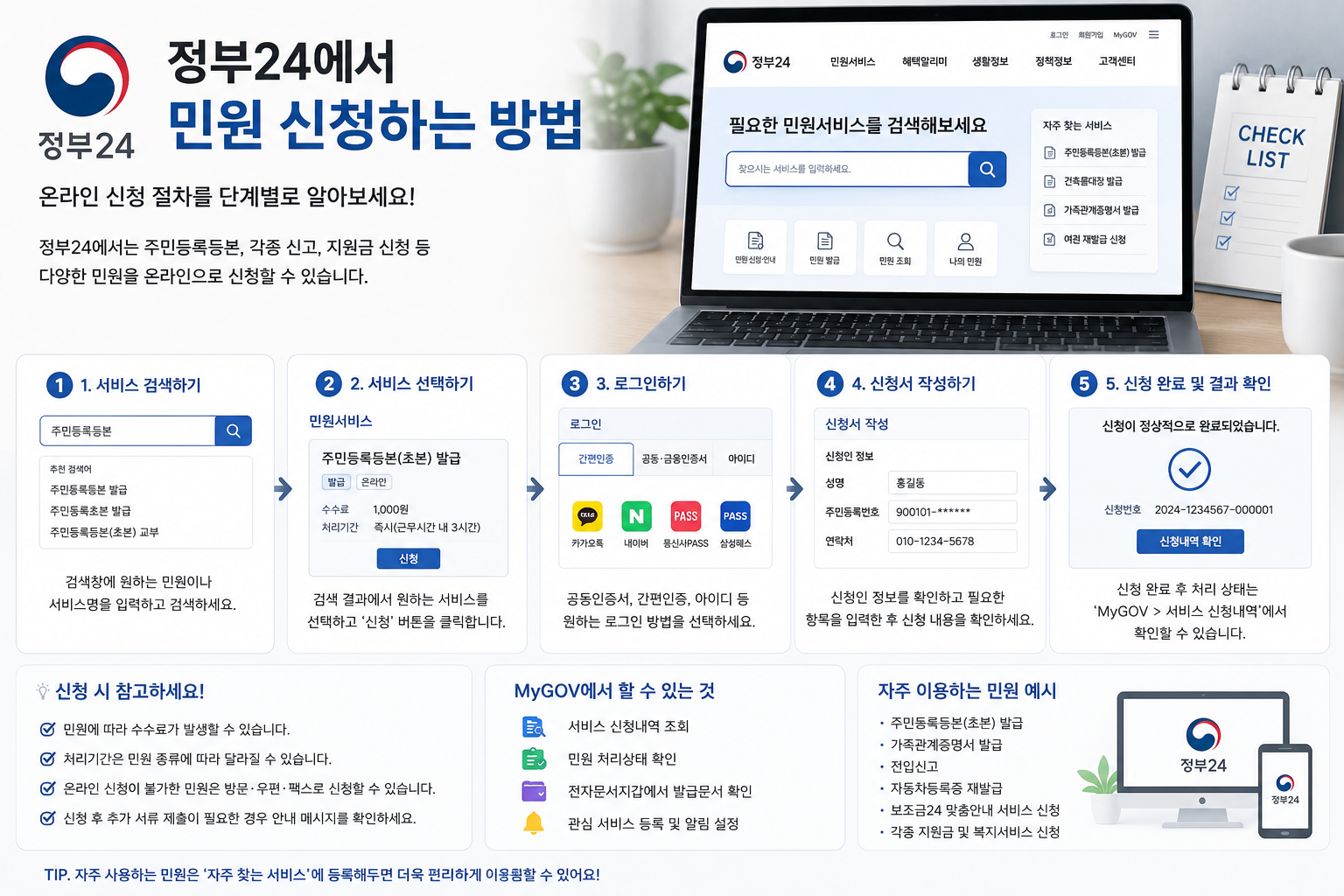정부24 민원 신청 방법｜온라인 발급부터 신청내역 확인까지