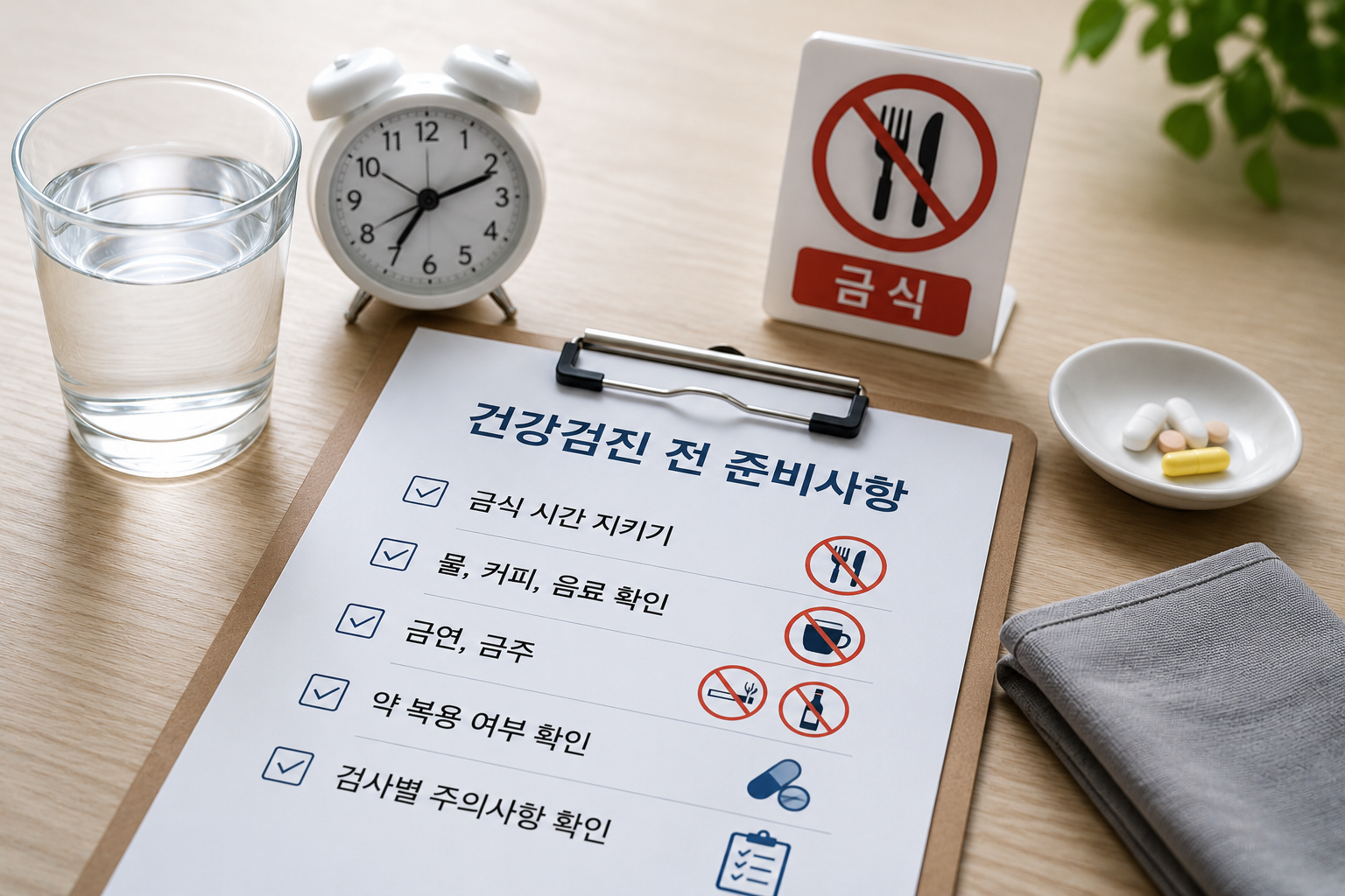 건강검진 전날 무엇을 주의해야 할까? 금식부터 물·커피·운동까지 정리